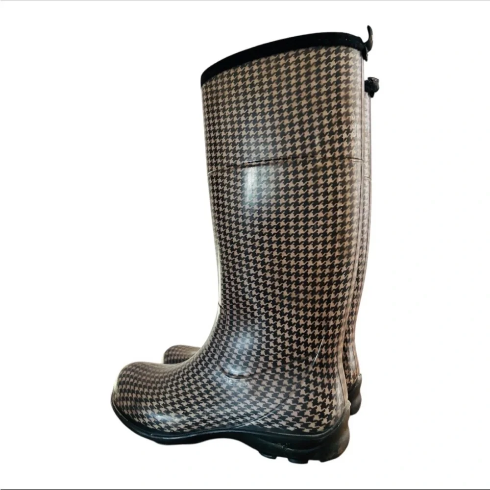 Women’s Ollie Houndstooth Pattern Rain Boots Size 9